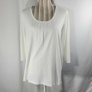 Blair NWOT White 3/4 Sleeve Top Size XLarge
